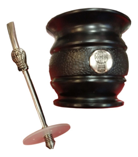 Imagen 3 de 6 de Mate Huracán Con Bombilla De Acero Negro