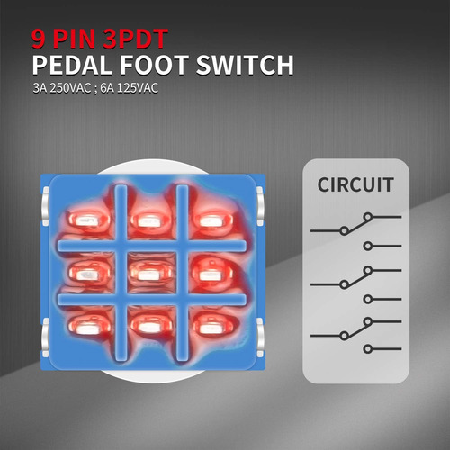 Pedal De Efecto De Guitarra 3pdt, Interruptor De Pie De 9 Pi