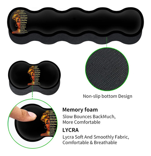Mouse Pad Grande Con Soporte Para Muneca, Tecl...