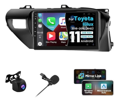 Estereo Toyota Hilux 2016-2018 Android Carplay Gps 2+32g