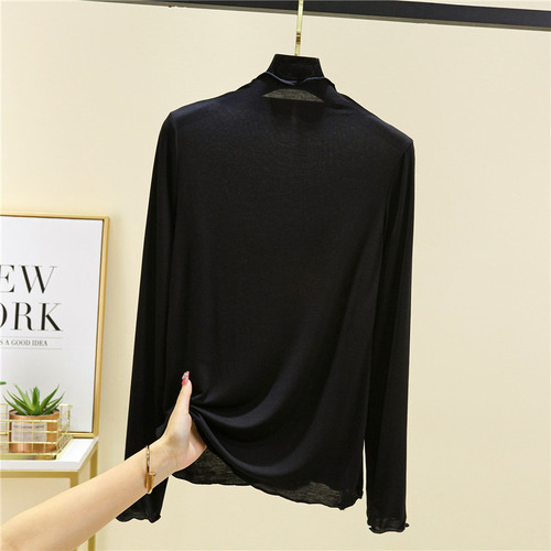 Camisa Modal De Cuello Alto Con Medio Cuello Alto Para Otoño