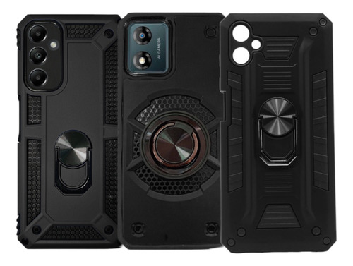 Funda Protector Uso Rudo Con Anillo +mica Gratis Para Huawei