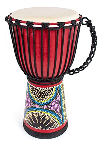 Tambor De Mano Africano Kmise Djembe, Parche De Piel De Cabr