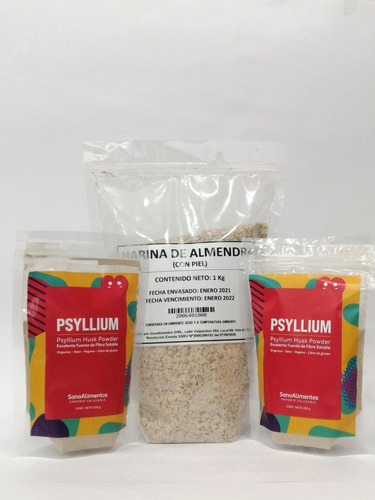 Promo 1 Kg De Harina Almendra Con Piel + 2 Psyllium 200g