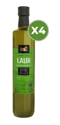 Aceite De Oliva Laur Extra Virgen 500 Ml. Pack X4