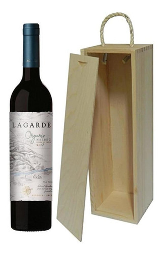 Estuche Madera Vino Lagarde Malbec Organico X 750cc