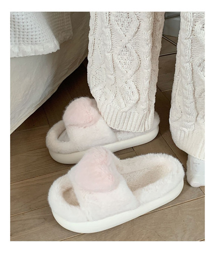 Sandalias De Mujer Cálidas Y Cómodas, Zapatillas De Algodón