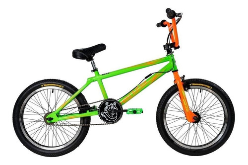 BMX infantil Venzo Inferno R20 frenos u-brakes color verde/naranja  