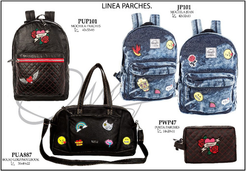 Mochila Quaglia Mujer Urbana Jean Parches