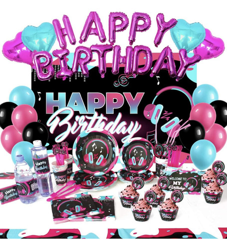 Suministros Para Fiestas De Cumpleaños, Temática De Tik Tok