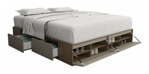 Imagen 1 de 10 de Box De Cama Con Cajonera + Zapatero Base Somier 1,80/ 2,00 M
