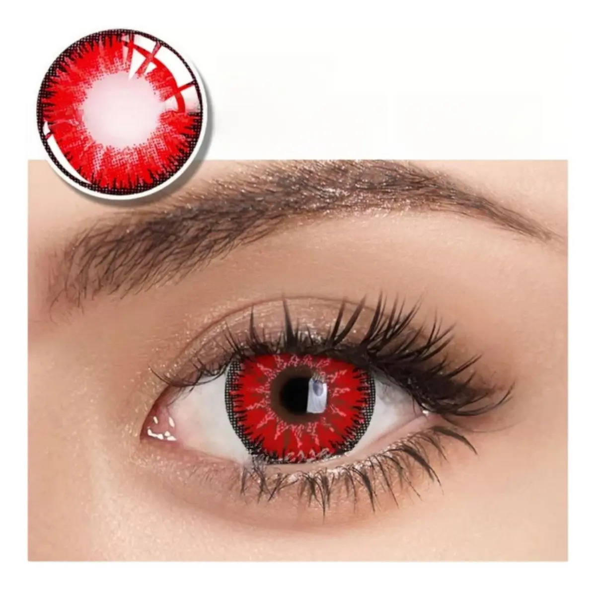 Lentes De Contacto Rojo Fantasia Vka Pupilentes Cosplay