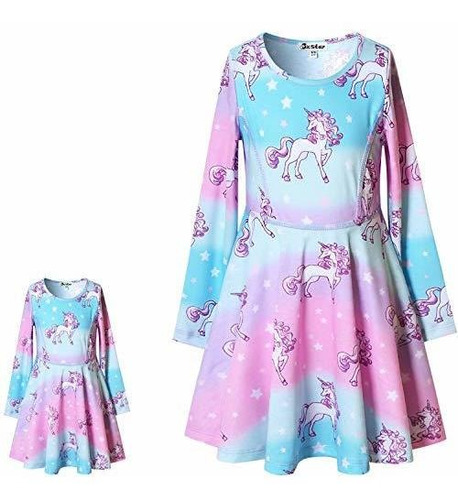 American Doll & Girl Vestidos A Juego Star Unicorn Outfits, 