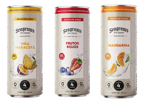 Bebida Hard Seltzer Seagrams 6 Piezas
