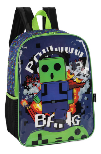 Mochila De Costas Escolar Meta Saurs Luxcel Is40991up Cor Azul