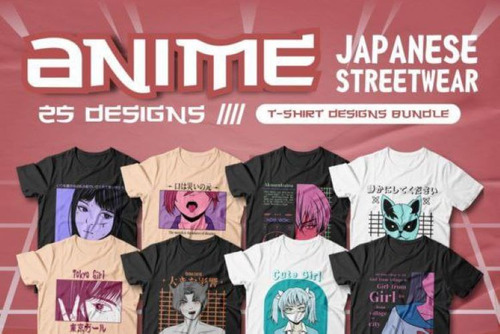 Anime Pack 25 Diseños Sublimación Remeras Png Svg Eps