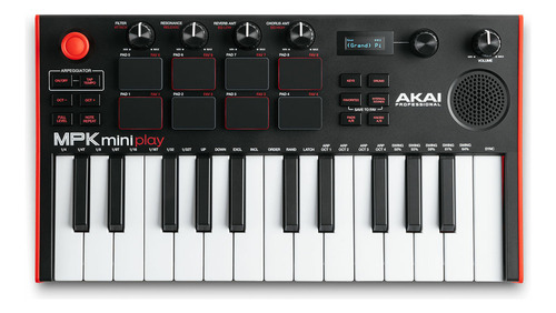 Controlador Midi Akai Mpk Mini Play Mk3 Color Negro
