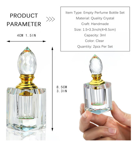 Yu Feng 2 Botellas De Perfume De Cristal Vintage Art Deco Va