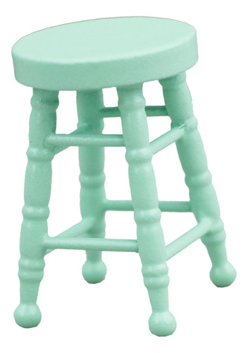2 Silla De Bar A Escala 1/12, Modelo De Taburete En Verde