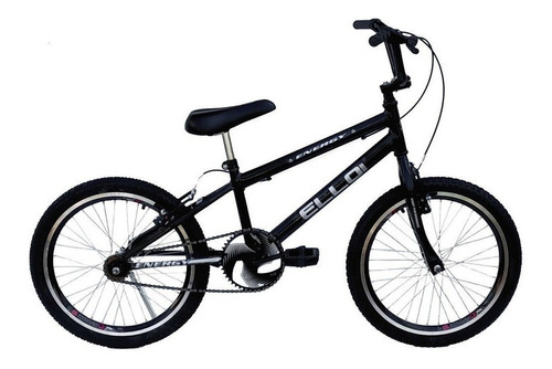 Bicicleta  bmx freestyle infantil Ello Bike Energy aro 20 freios v-brakes cor preto com descanso lateral