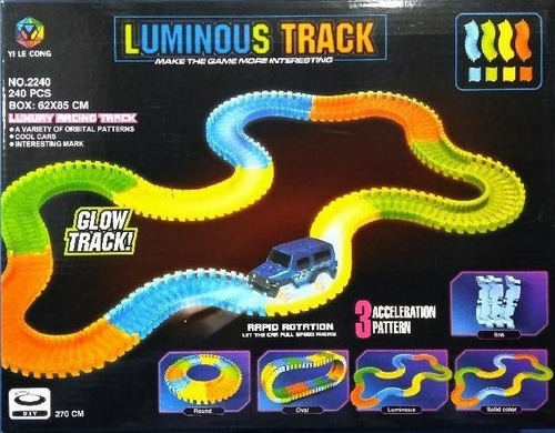 Imagen 2 de 3 de Pista 240 Piezas, Autopista Flexible Luminous Track, Bestoys