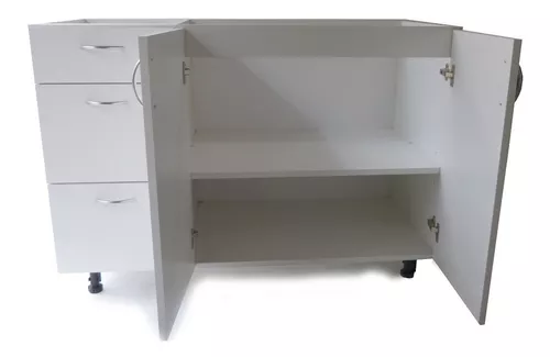 Mueble Cocina Combo Bajo Mesada + Alacena 120 Cm Melamina 18mm