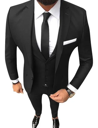 Trajes Elastizados Hombre Con Chaleco Y Pantalon Chupin