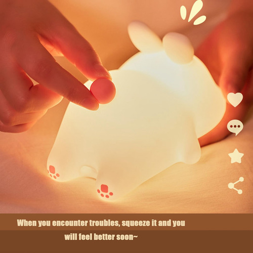 Lámpara Led Portátil Recargable Con Forma De Conejo Face Ra