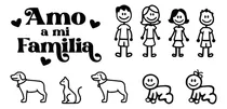 Comprar Calcos Para Autos Amo Mi Familia Stickers Vinilo X 10 Unid