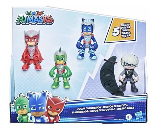 Pj Masks Play Set Figuras X 5 Pzas Misión Aérea Hasbro