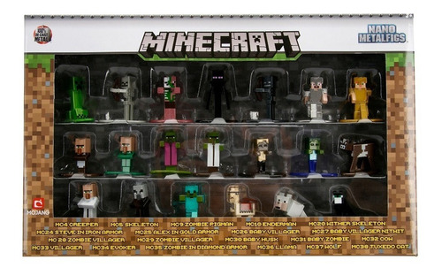 Minecraft - Pack X20 Figuras De Metal De Coleccion