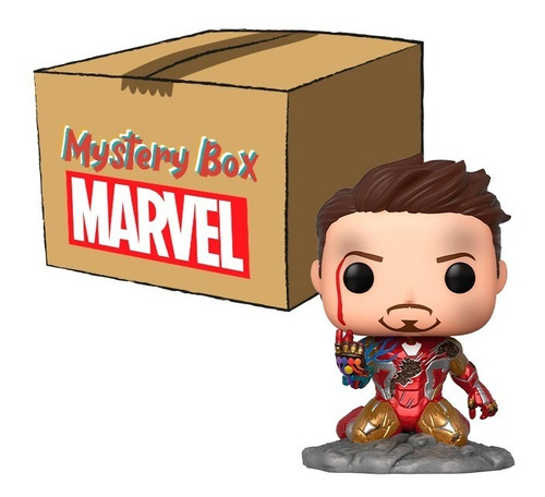Mystery Box Funko Pop Iron Man + 3 Funko Pop! Random Marvel