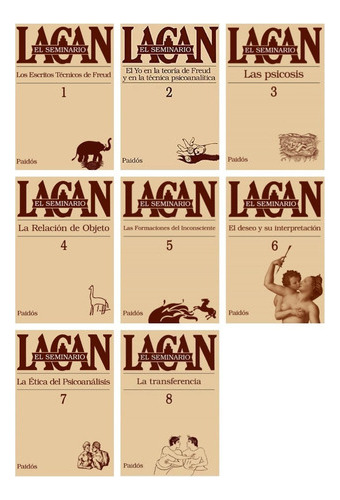 Lote Lacaniano 8 Libros  Seminario 1 Al 8  Lacan  Oiuuuys
