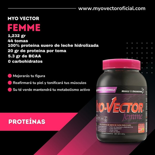 Imagen 2 de 3 de Proteina Myovector Femme 3 Lbs Zero Carbs