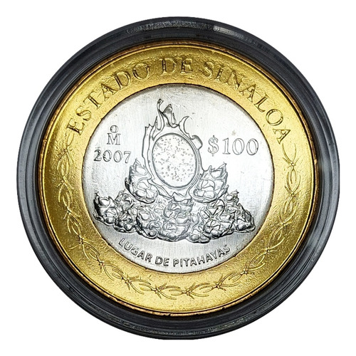1 Moneda De 100 Pesos Estado De Sinaloa 2da Fase Unc 2007