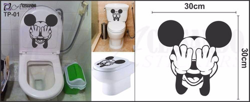 Adesivo Parede Decorativo Banheiro Acoplada Mickey Promoção