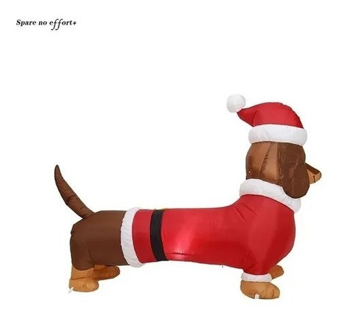 Imagen 3 de 6 de Inflable Perro Salchicha Navidad 150cm Pascuero Santa