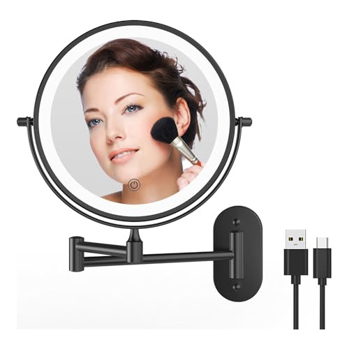 Erealmirror Espejo De Maquillaje Recargable Con Luz Led Mont