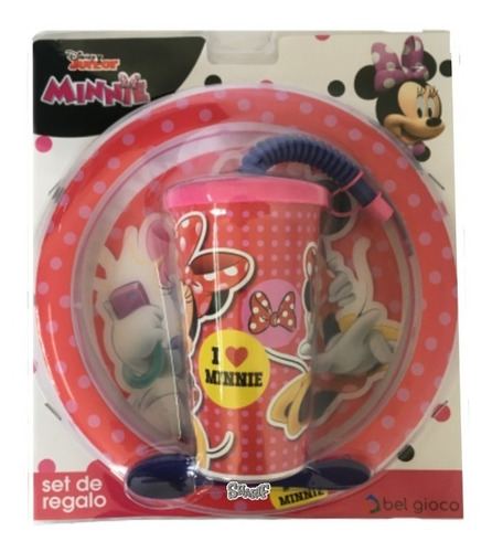 Set Regalo Minnie Plato Playo Vaso Sorbete Sharif Express