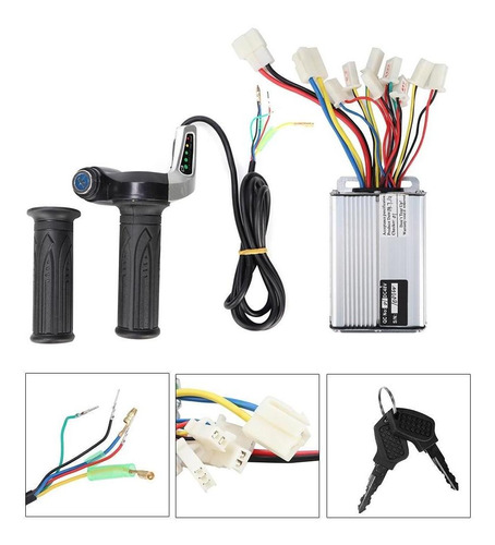 48v 1000w E-bike Motor Cepillado Caja Controlador W/ Acelera