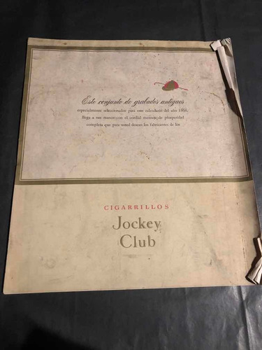 Imagen 1 de 2 de Antiguo Almanaque Jockey Club Cigarrillos 1956. 53450