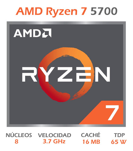 Procesador Amd Ryzen 7 5700 3.7 Ghz Octa Core Socket Am4
