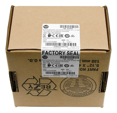 New Sealed Allen-bradley 2080-lc20-20qbb Micro820 20 I/o Bbs