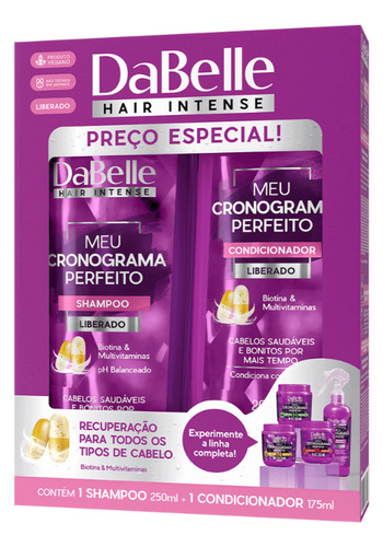 Kit Dabelle 1 Shampoo 250ml +1 Cond 175ml Meu Crono Perfeito