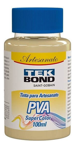 Tinta Pva Artesanato Tekbond Super Color 100ml Cores Claras Cor Amarelo Baunilha