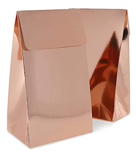 Bolsas De Papel De Oro Rosa (3.75 X 6.5 X 2.5 Pulgadas, 24