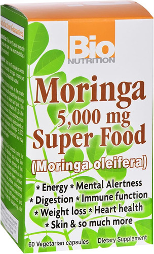 Bio Nutrition, Moringa Super Food, 5000 Mg, 60 Cápsulas Veg