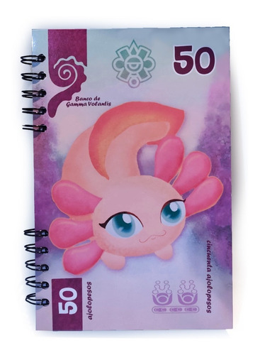 Libreta Billete 50 Ajolopesos Sketchbook Hoja Blanca 