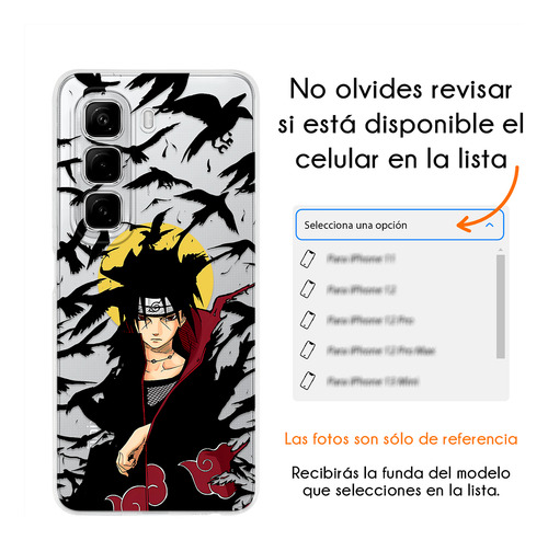 Funda Para Infinix Itachi Akatsuki Genjutsu Cuervos Naruto Itachi Cuervos Hot 50i