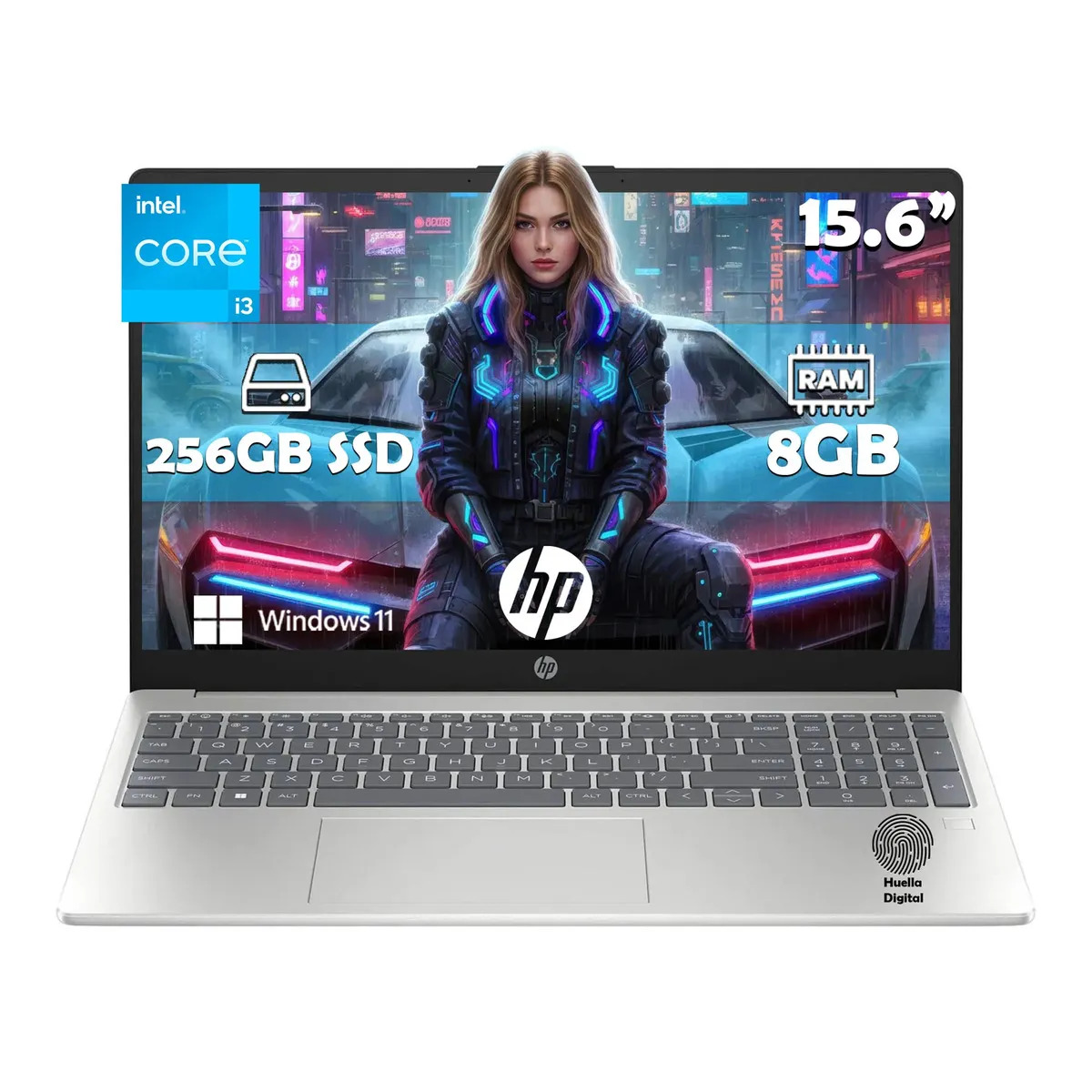 Foto do produto: Notebook HP 15-fd0133wm Intel Core i3-N305 256gb SSD 8gb Ram W11h Impressão digital